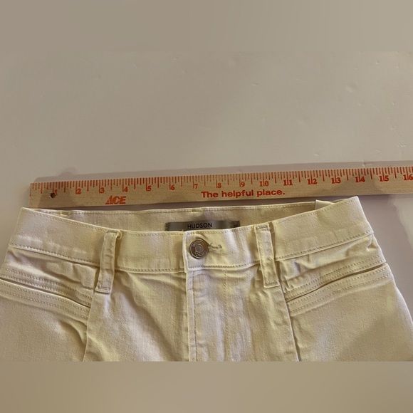 Hudson cream carpenter "Fashion Pant" denim sz 27 cargo pockets stretch mid rise - Picture 8 of 10